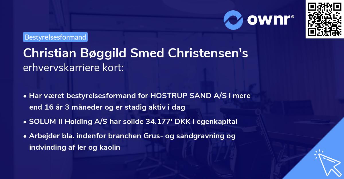 Christian Bøggild Smed Christensen's erhvervskarriere kort