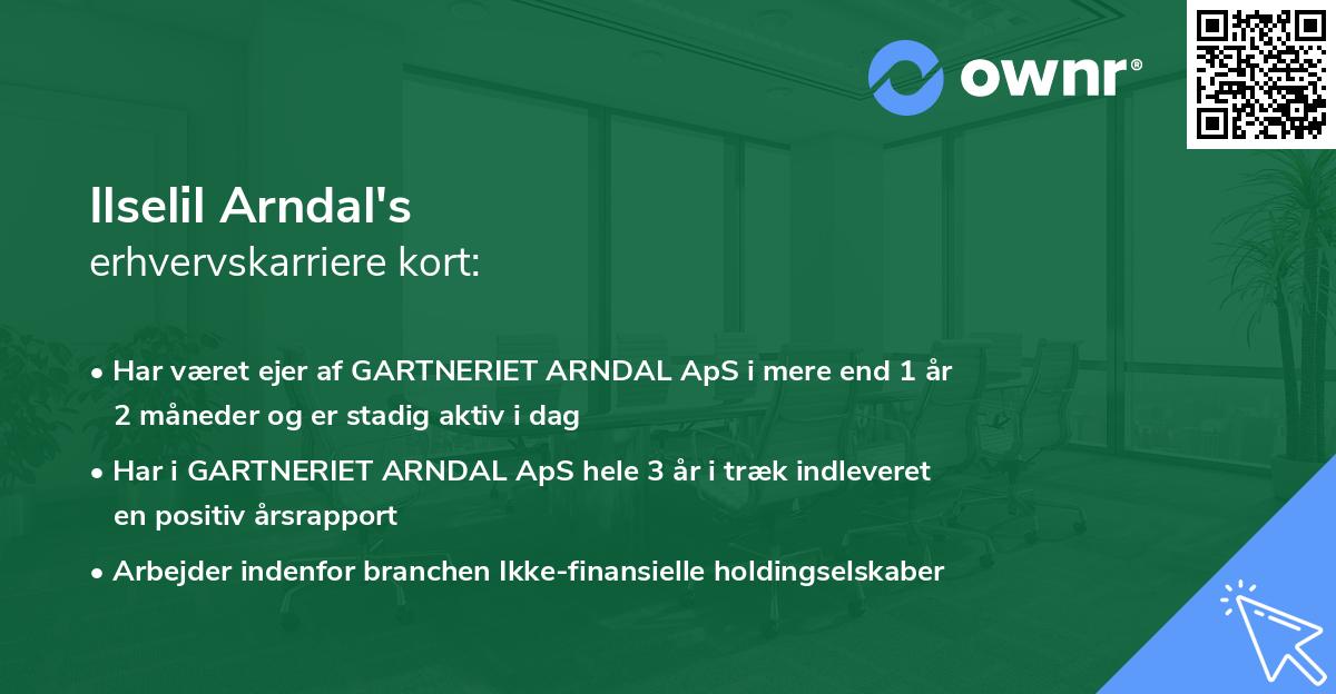 Ilselil Arndal's erhvervskarriere kort