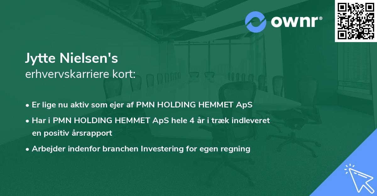 Jytte Nielsen's erhvervskarriere kort