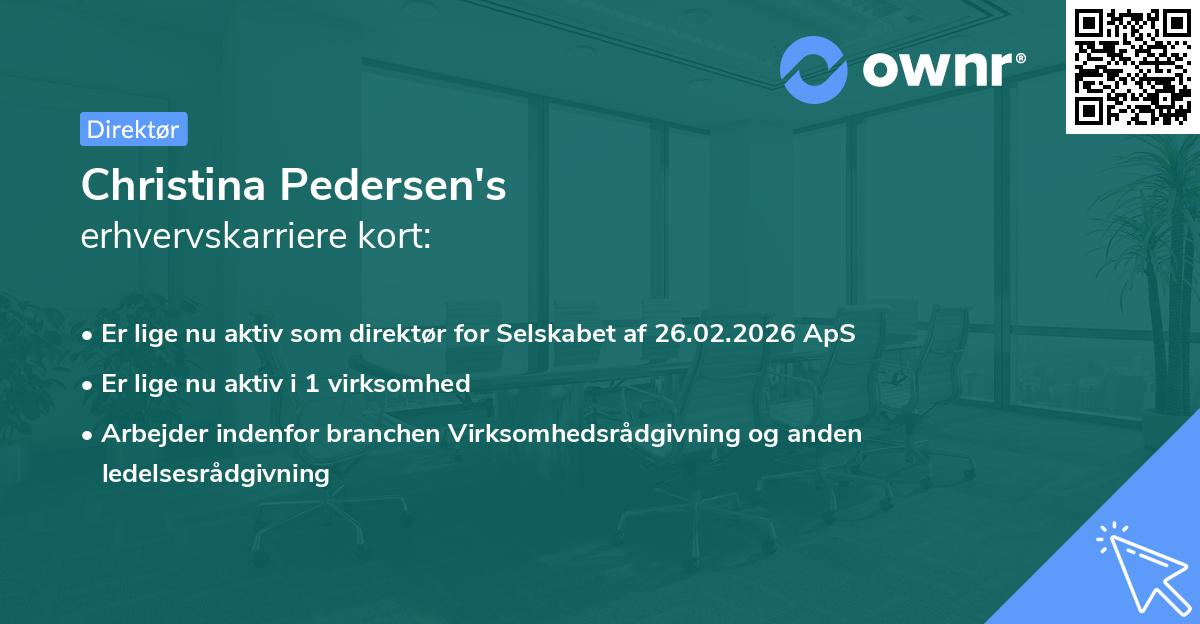 Christina Pedersen's erhvervskarriere kort
