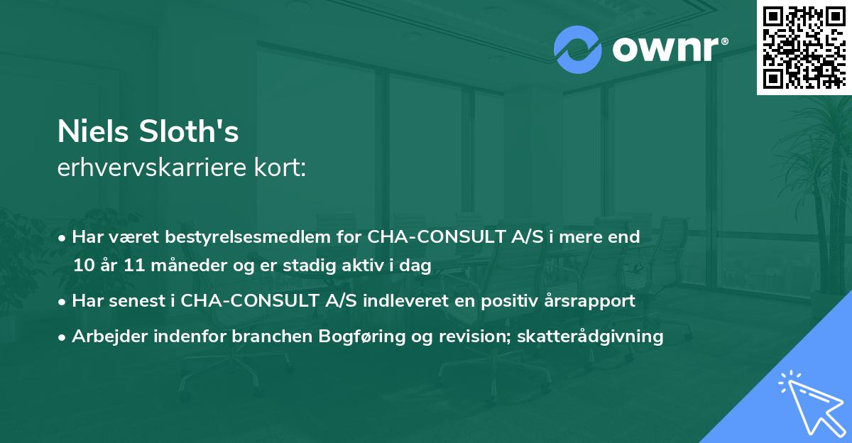 Niels Sloth's erhvervskarriere kort