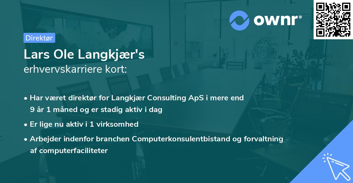 Lars Ole Langkjær's erhvervskarriere kort