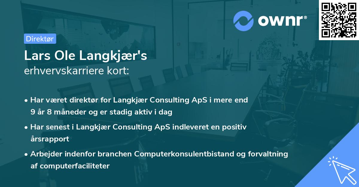 Lars Ole Langkjær's erhvervskarriere kort