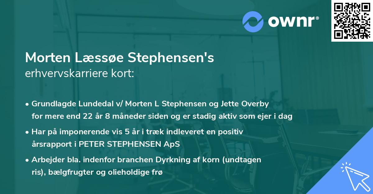 Morten Læssøe Stephensen's erhvervskarriere kort