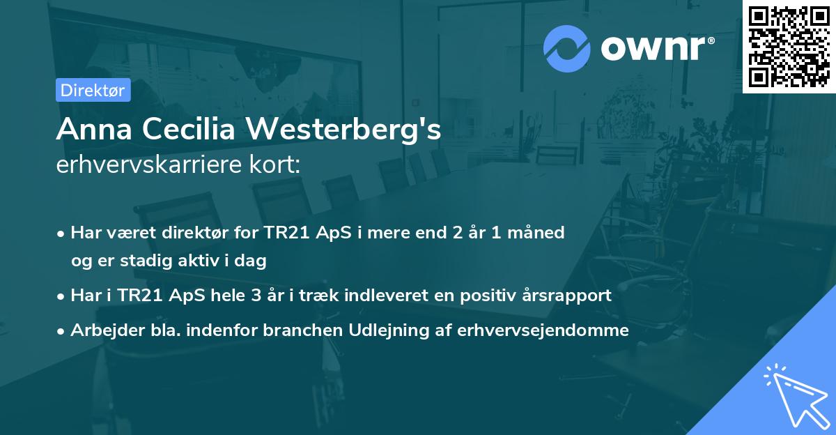 Anna Cecilia Westerberg's erhvervskarriere kort