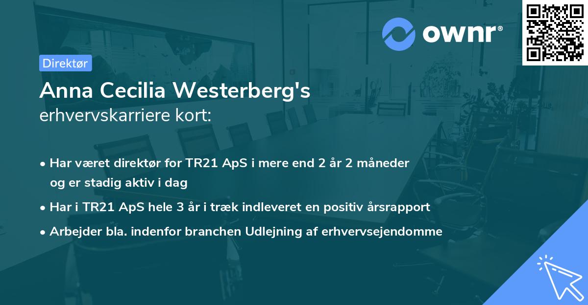 Anna Cecilia Westerberg's erhvervskarriere kort