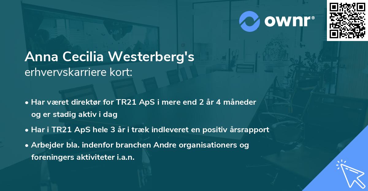 Anna Cecilia Westerberg's erhvervskarriere kort