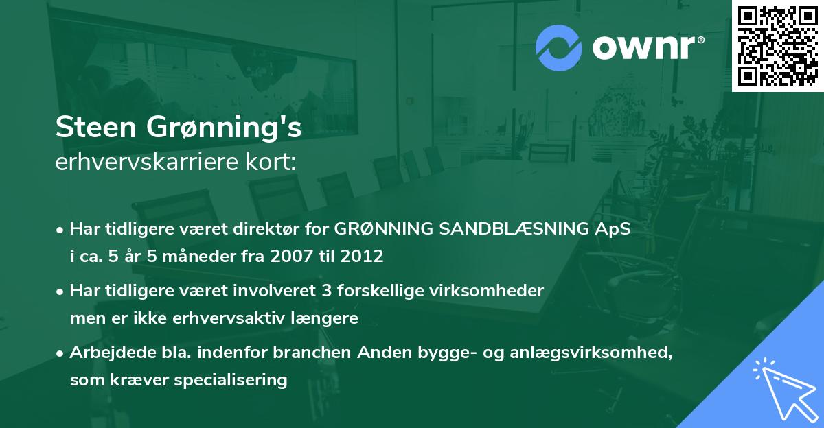 Steen Grønning's erhvervskarriere kort