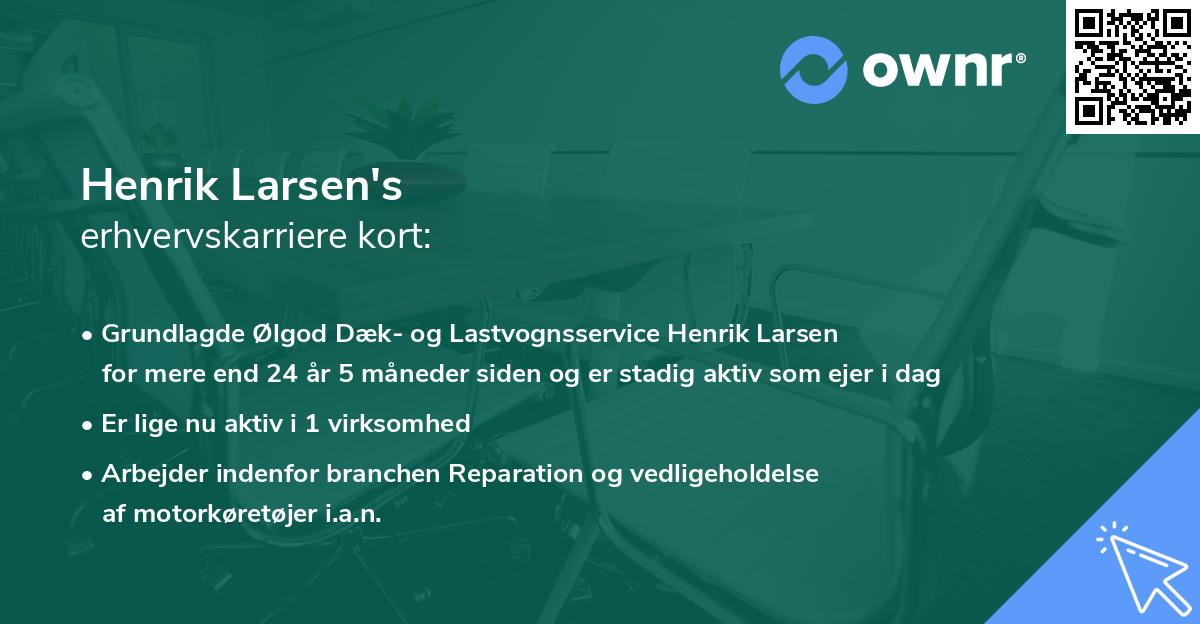 Henrik Larsen's erhvervskarriere kort