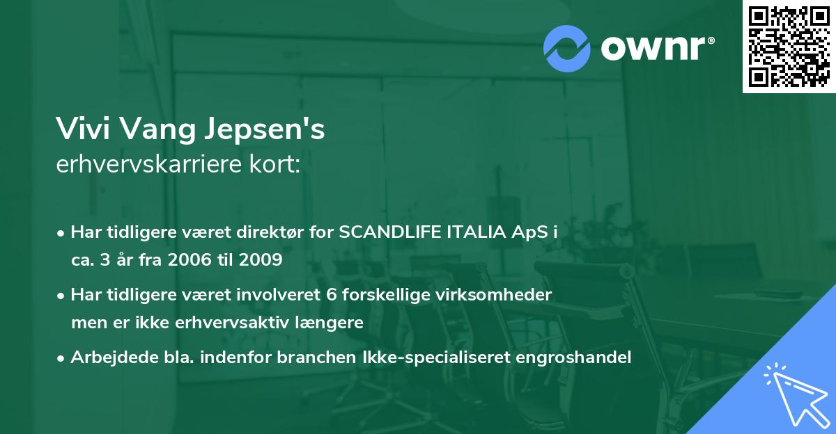 Vivi Vang Jepsen's erhvervskarriere kort