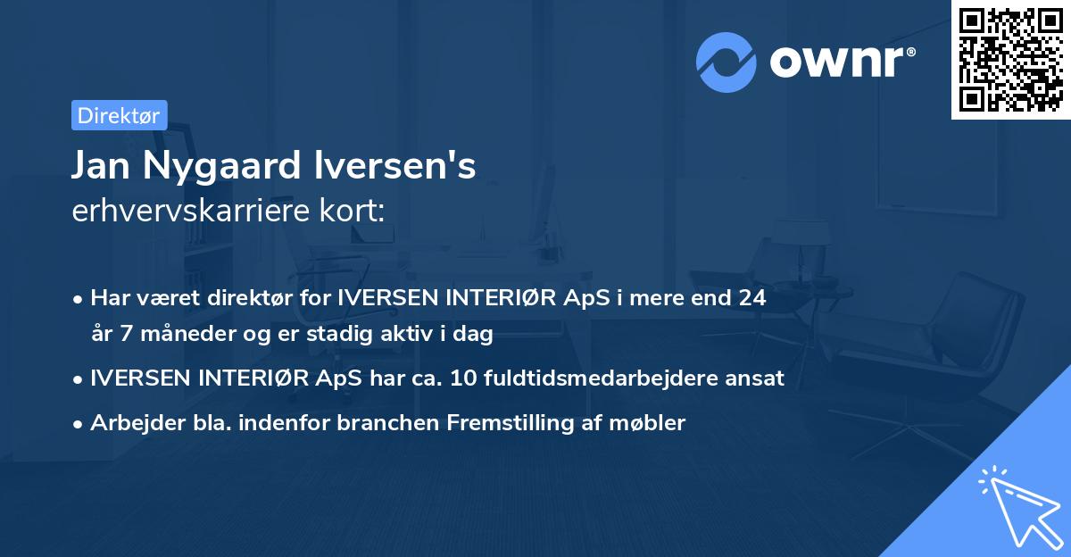 Jan Nygaard Iversen's erhvervskarriere kort