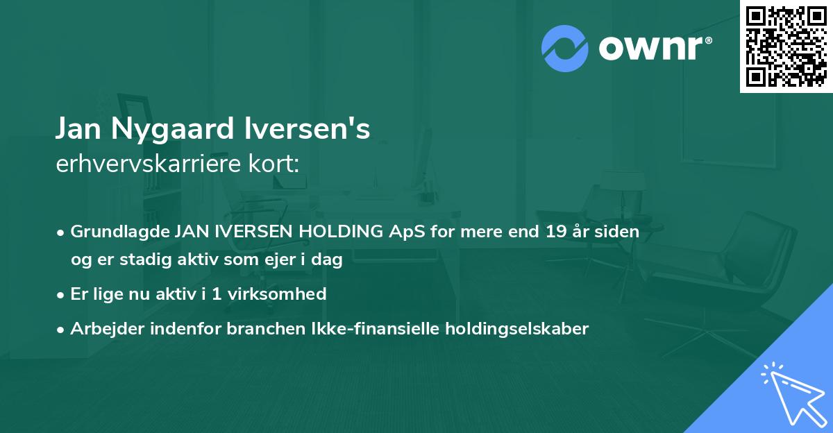 Jan Nygaard Iversen's erhvervskarriere kort