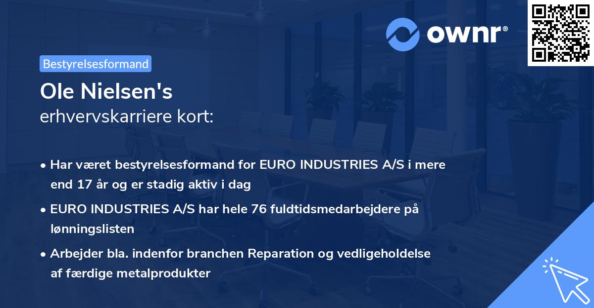 Ole Nielsen's erhvervskarriere kort