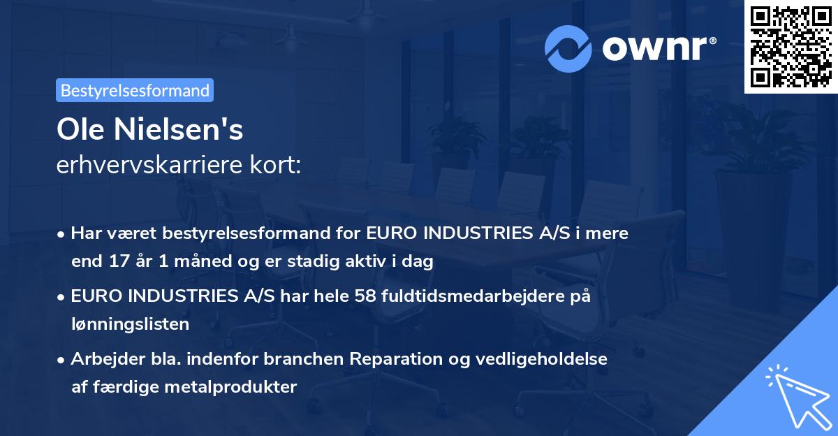 Ole Nielsen's erhvervskarriere kort