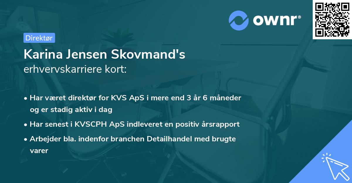 Karina Jensen Skovmand's erhvervskarriere kort