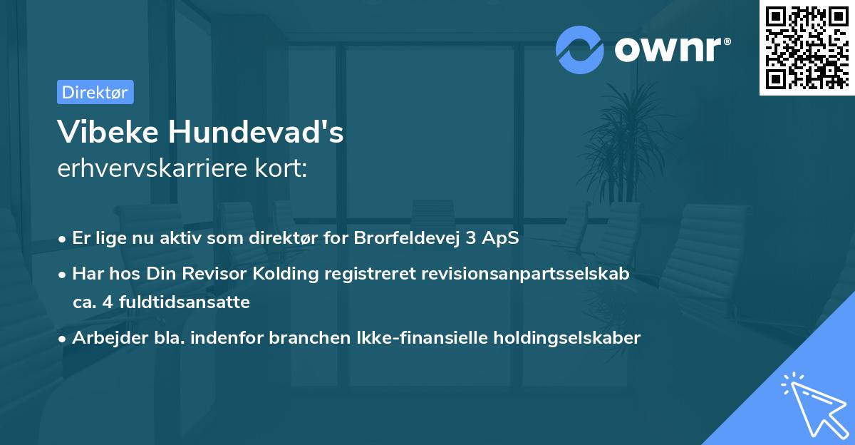 Vibeke Hundevad's erhvervskarriere kort