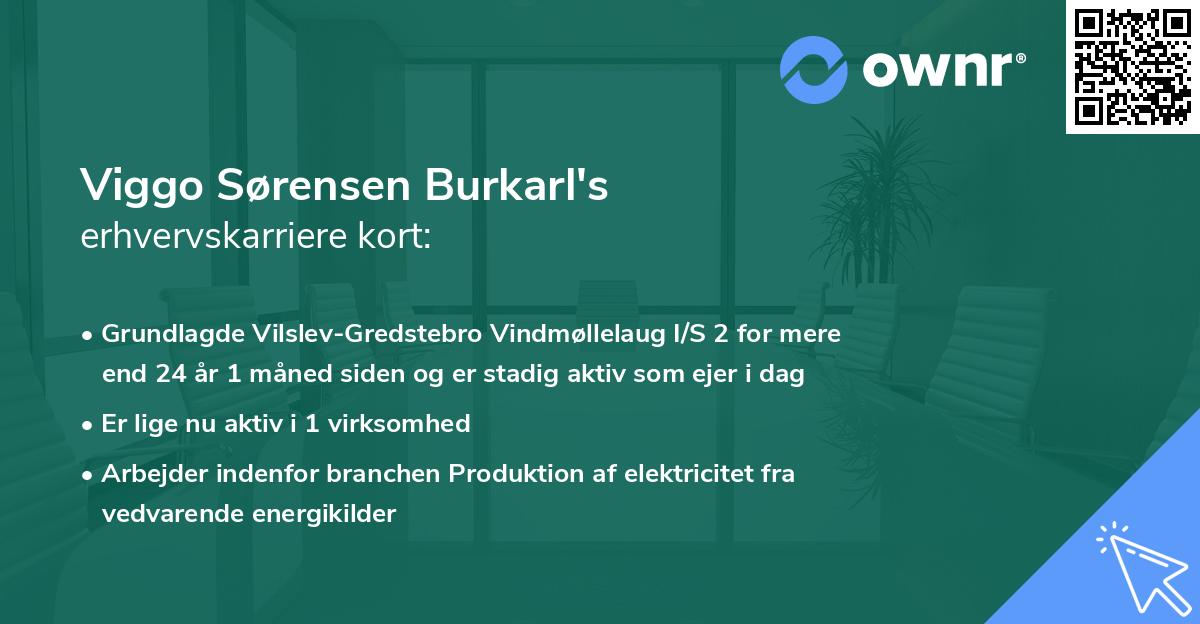 Viggo Sørensen Burkarl's erhvervskarriere kort