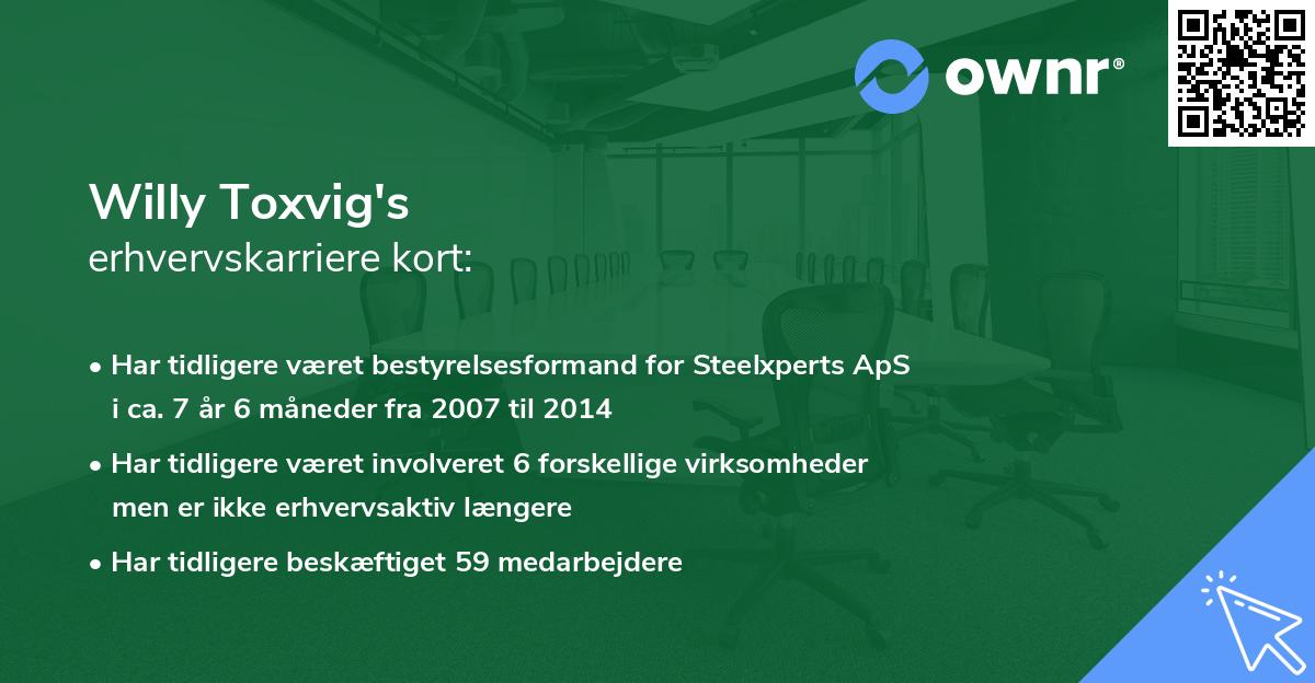 Willy Toxvig's erhvervskarriere kort