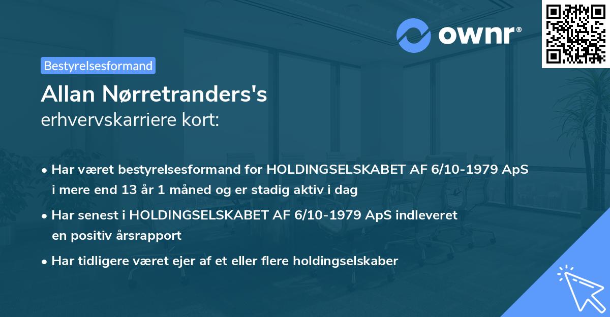 Allan Nørretranders's erhvervskarriere kort