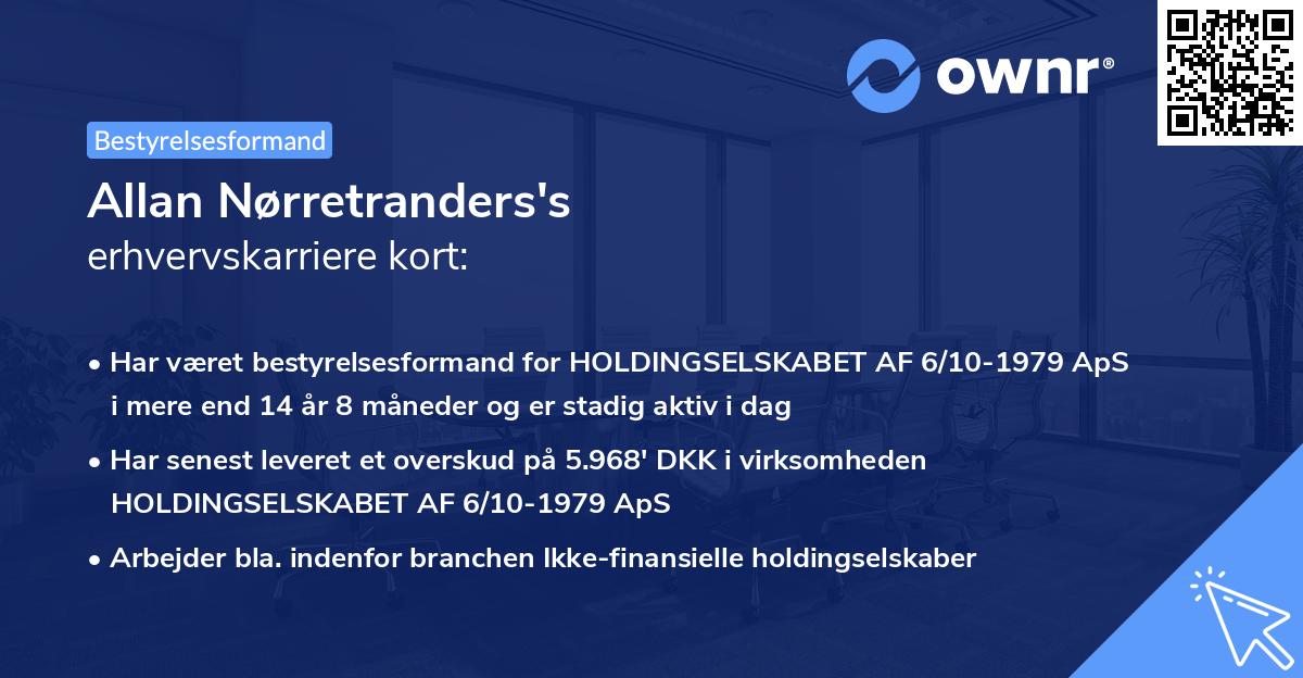 Allan Nørretranders's erhvervskarriere kort