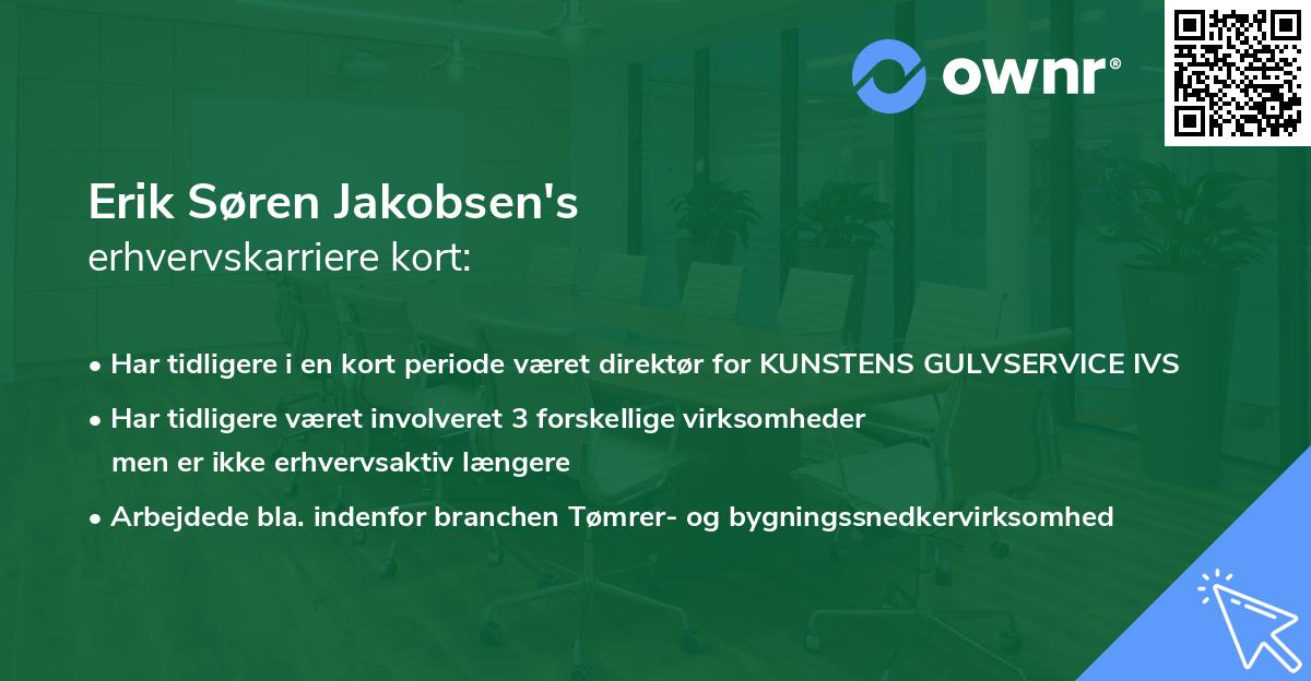 Erik Søren Jakobsen's erhvervskarriere kort