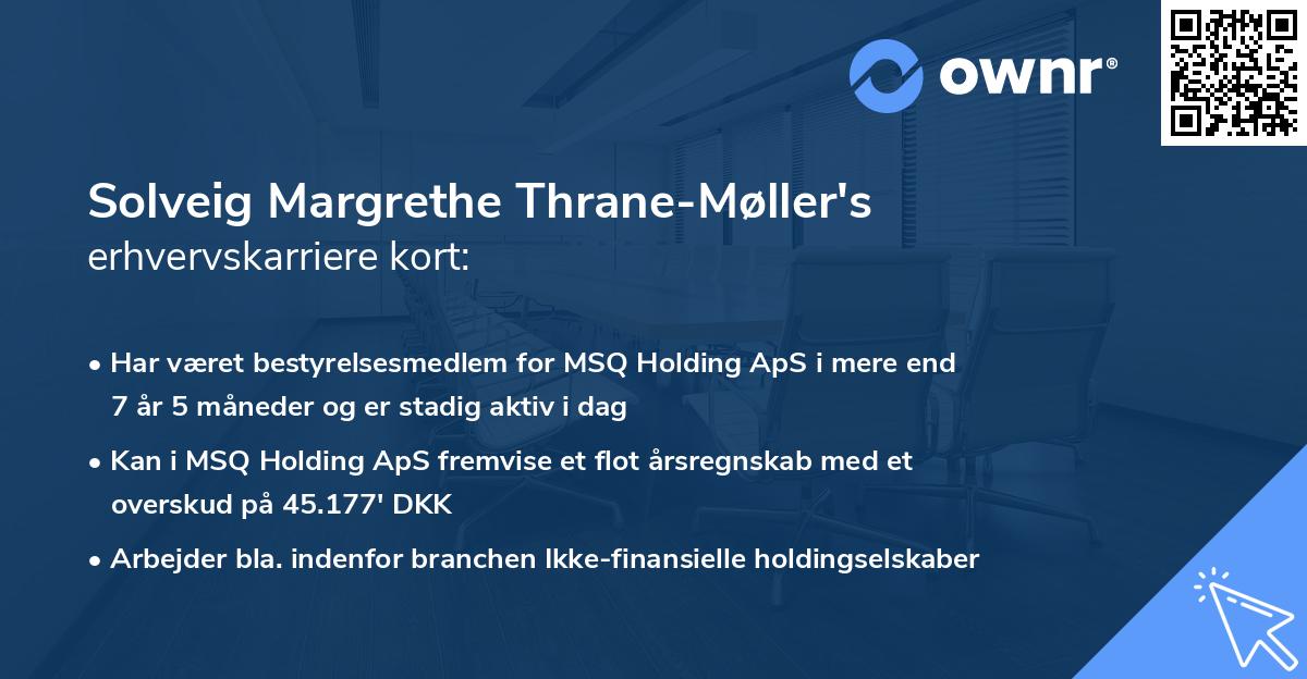 Solveig Margrethe Thrane-Møller's erhvervskarriere kort