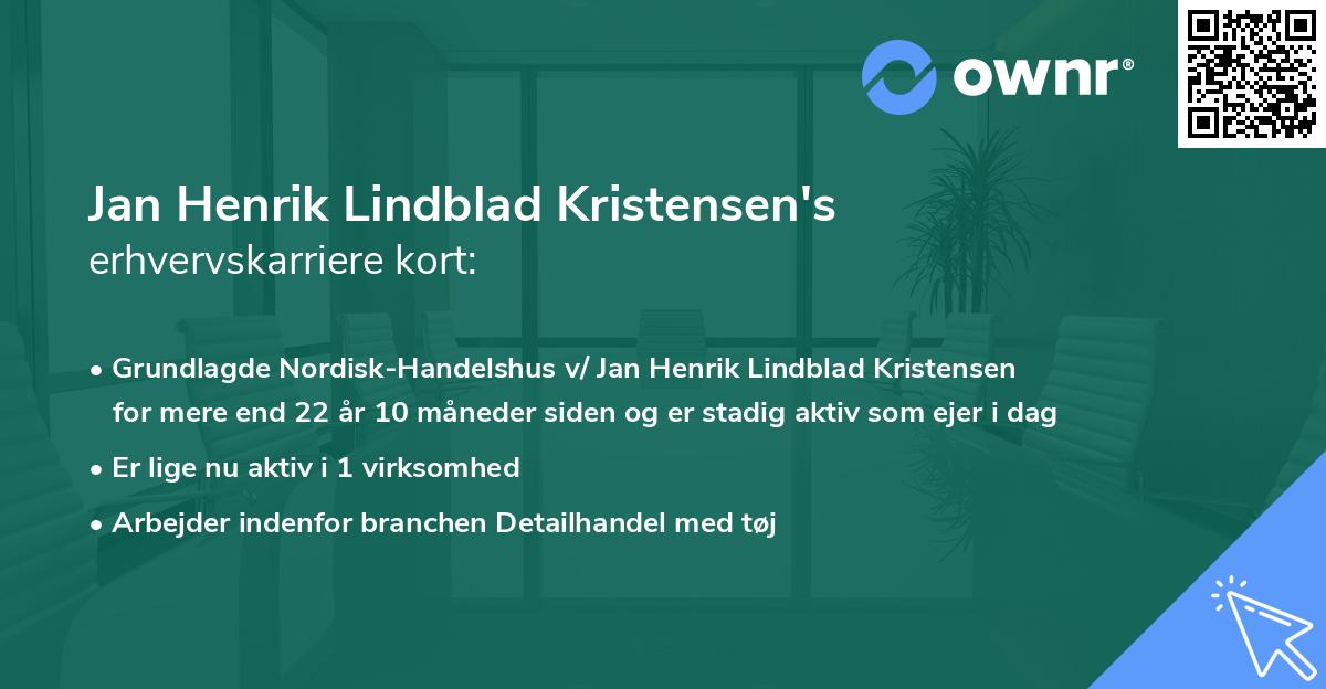 Jan Henrik Lindblad Kristensen's erhvervskarriere kort
