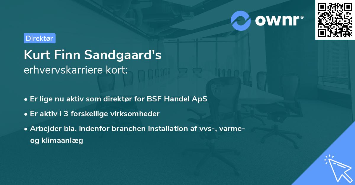Kurt Finn Sandgaard's erhvervskarriere kort