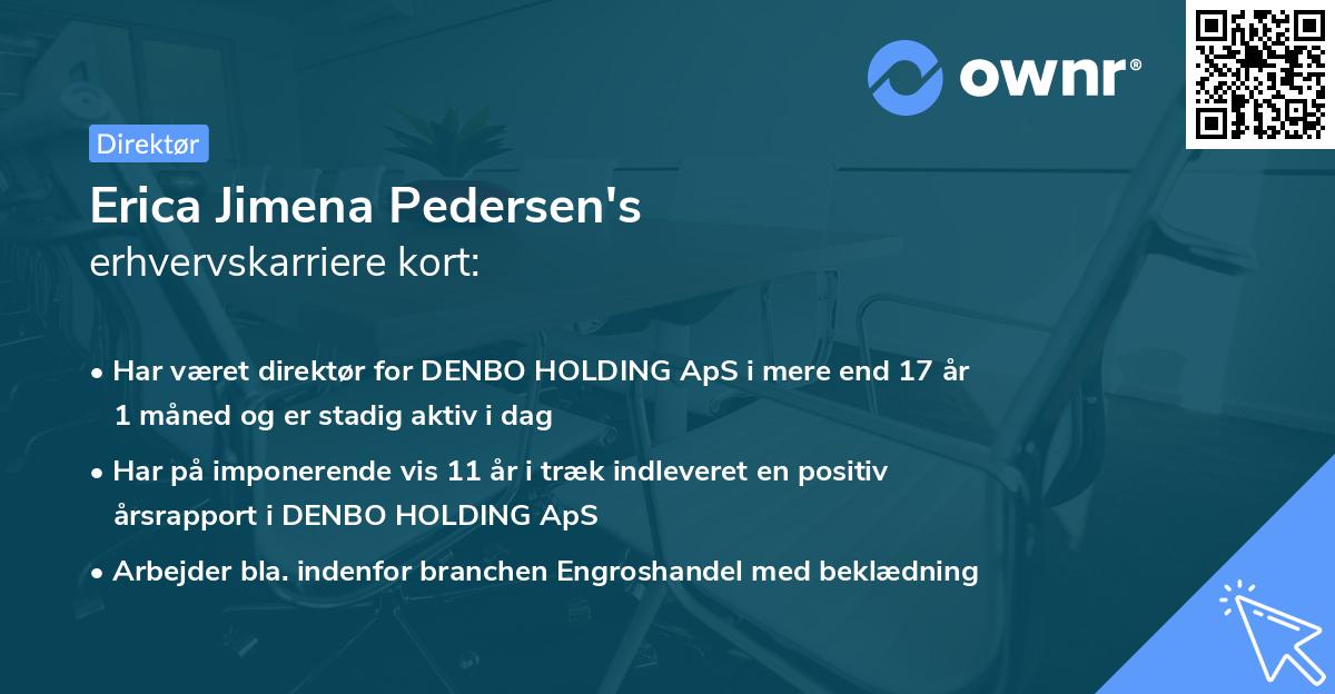 Erica Jimena Pedersen's erhvervskarriere kort