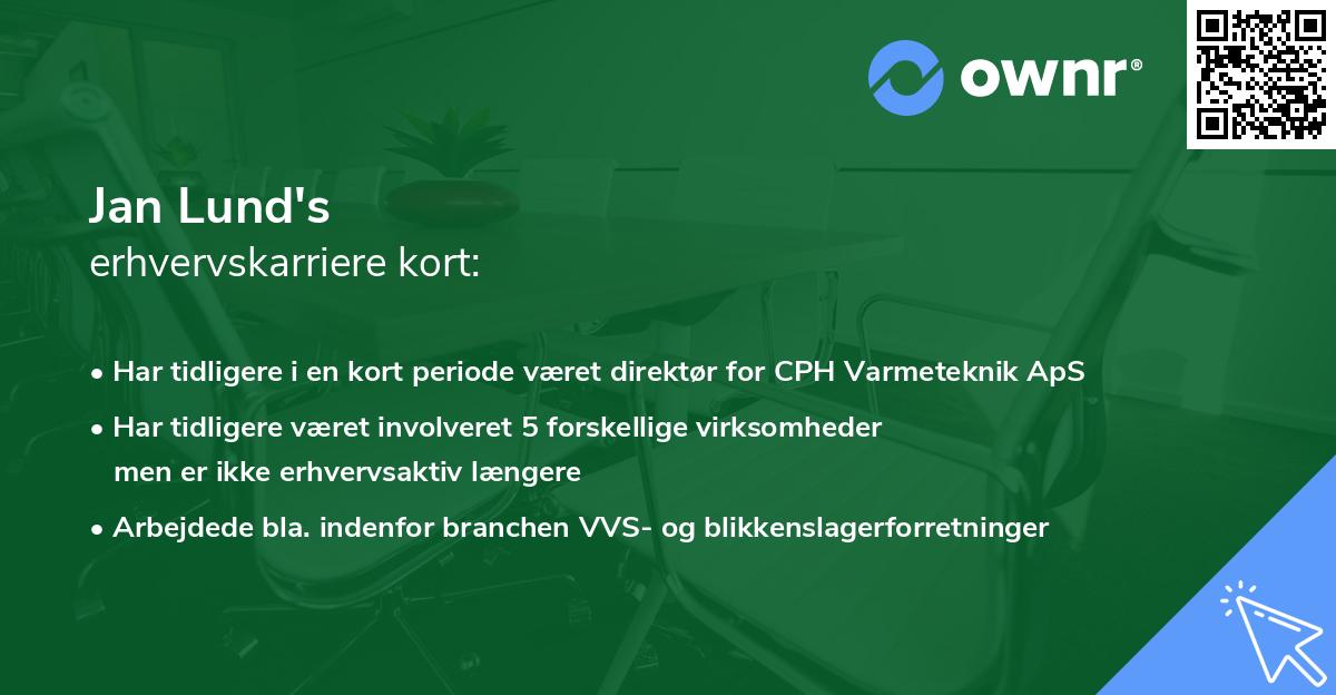 Jan Lund's erhvervskarriere kort
