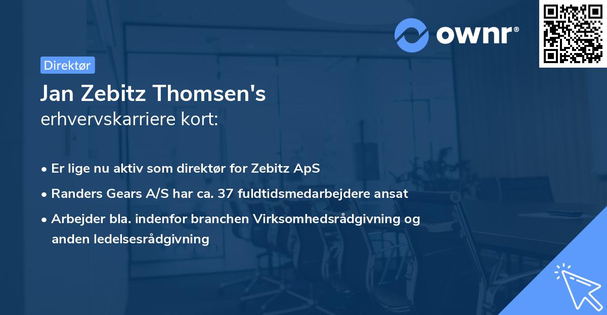 Jan Zebitz Thomsen's erhvervskarriere kort