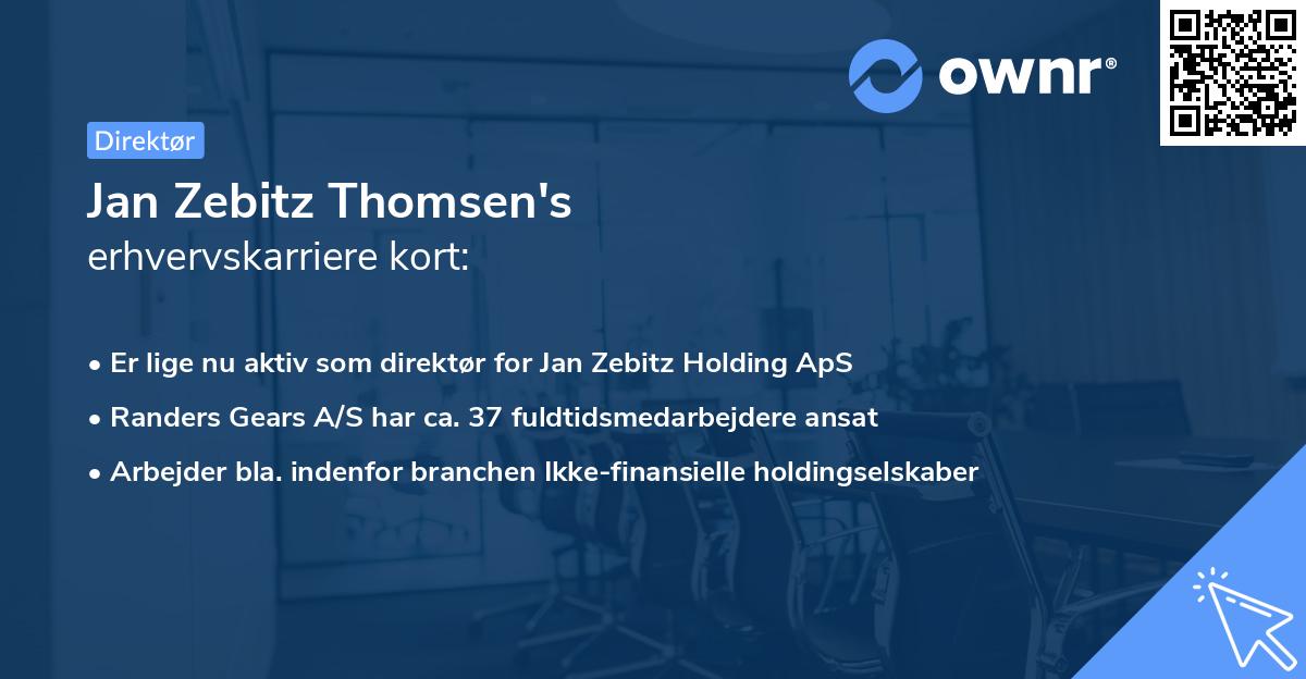 Jan Zebitz Thomsen's erhvervskarriere kort