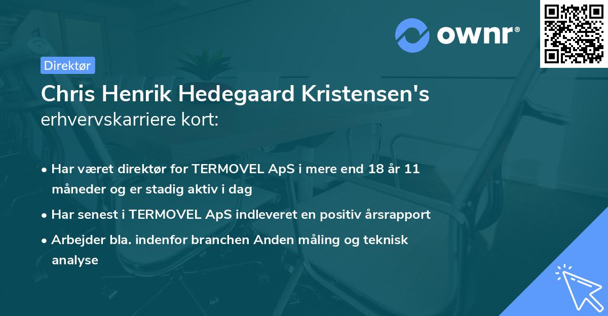 Chris Henrik Hedegaard Kristensen's erhvervskarriere kort