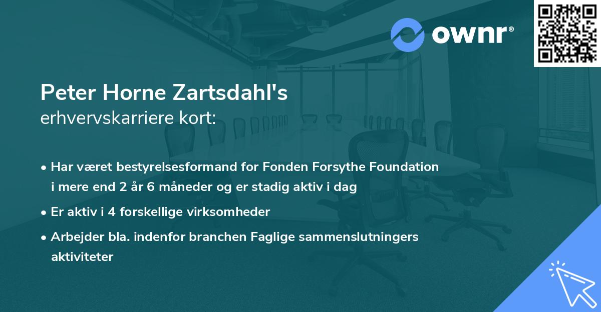 Peter Horne Zartsdahl's erhvervskarriere kort
