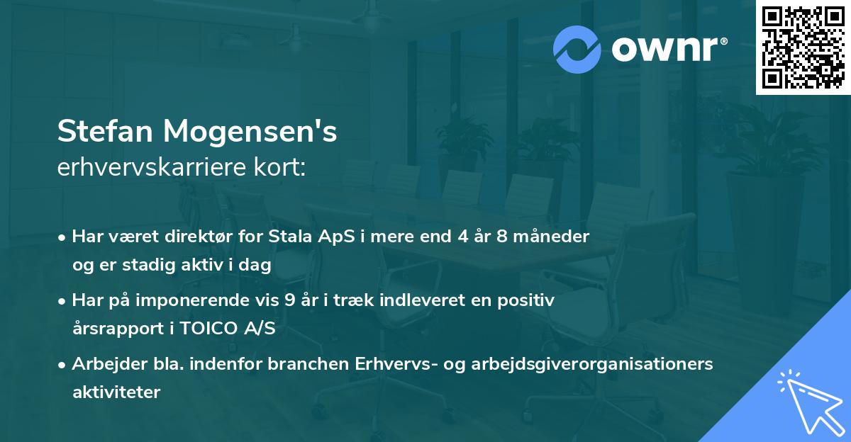 Stefan Mogensen's erhvervskarriere kort