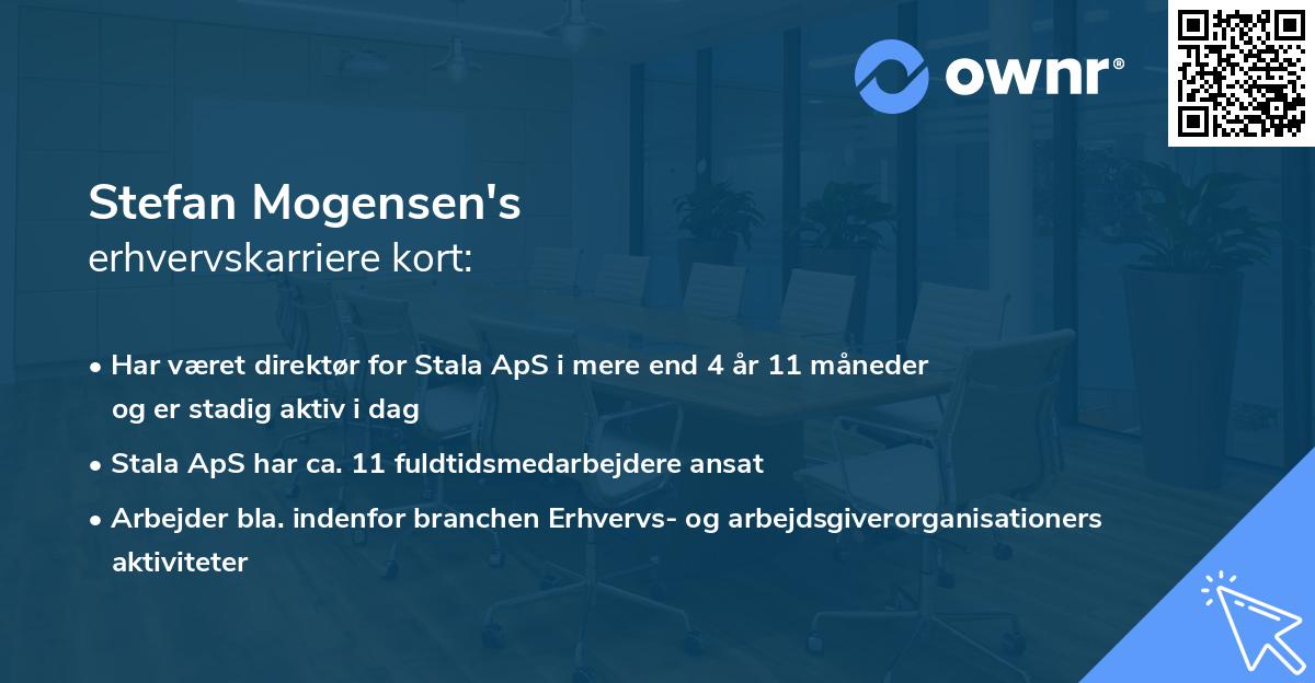 Stefan Mogensen's erhvervskarriere kort