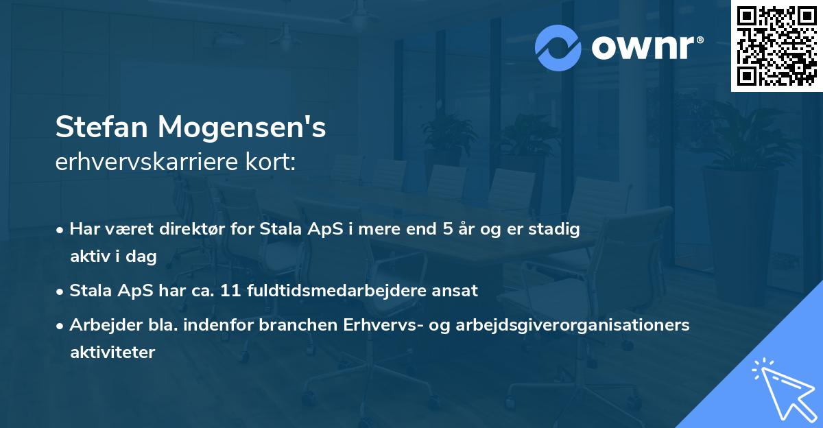 Stefan Mogensen's erhvervskarriere kort