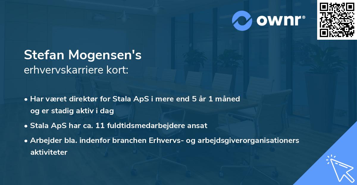 Stefan Mogensen's erhvervskarriere kort