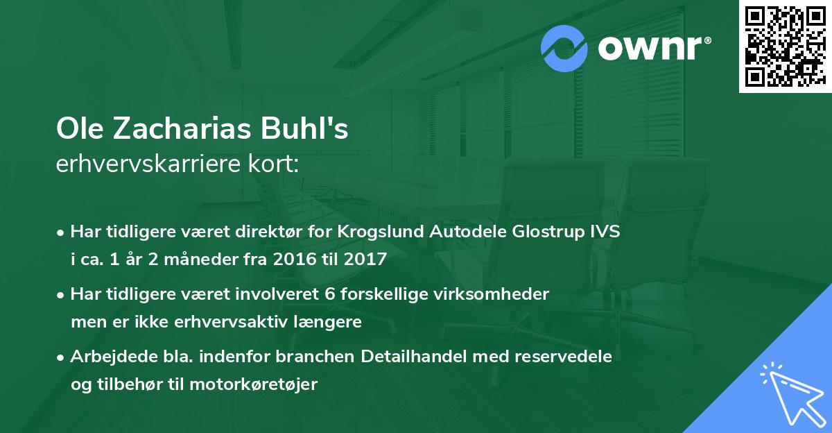 Ole Zacharias Buhl's erhvervskarriere kort