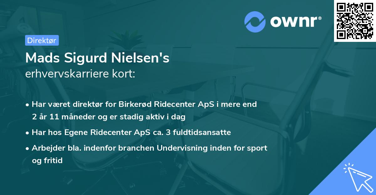Mads Sigurd Nielsen's erhvervskarriere kort