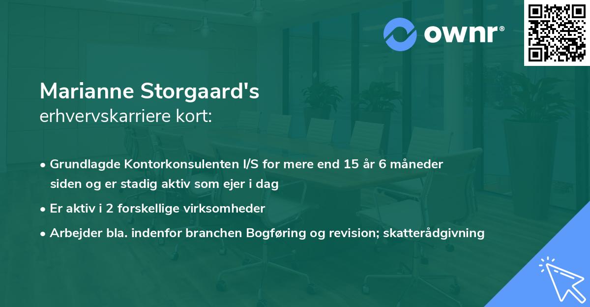 Marianne Storgaard's erhvervskarriere kort
