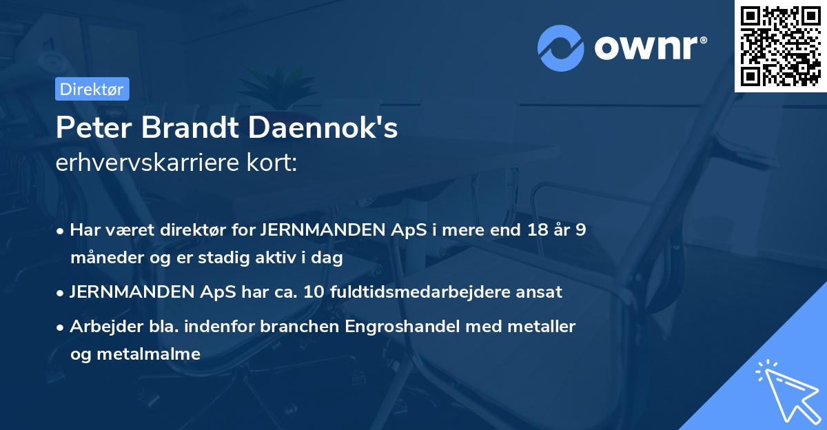 Peter Brandt Daennok's erhvervskarriere kort