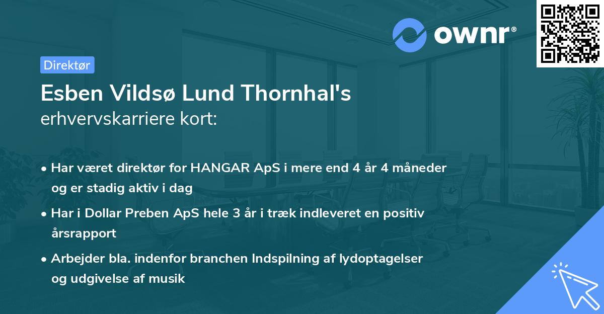 Esben Vildsø Lund Thornhal's erhvervskarriere kort
