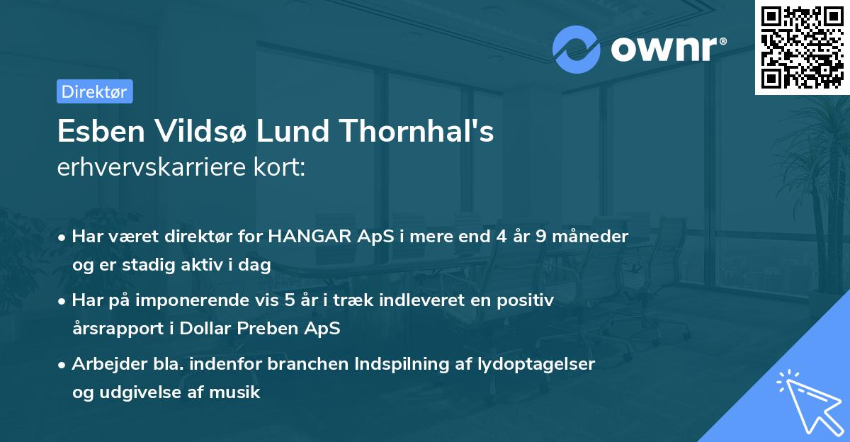 Esben Vildsø Lund Thornhal's erhvervskarriere kort