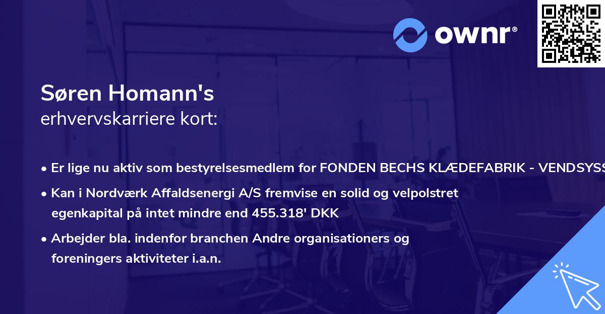 Søren Homann's erhvervskarriere kort