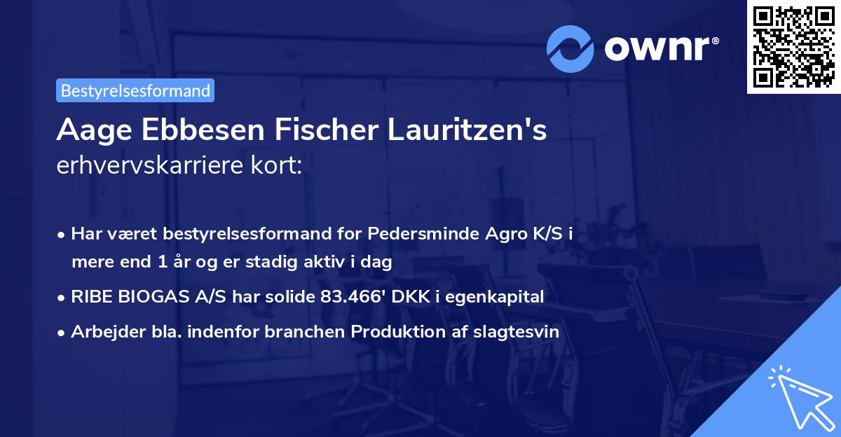 Aage Ebbesen Fischer Lauritzen's erhvervskarriere kort