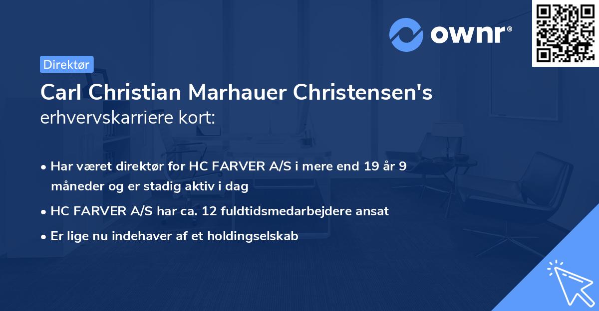 Carl Christian Marhauer Christensen's erhvervskarriere kort