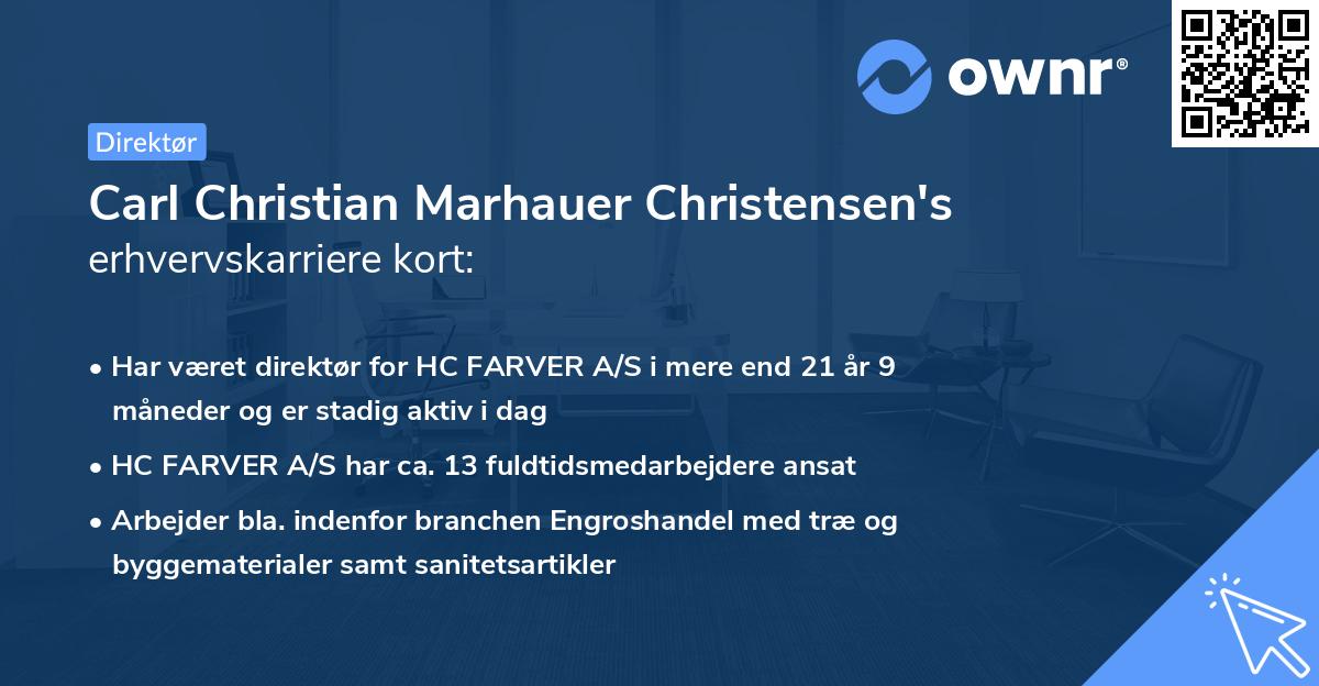 Carl Christian Marhauer Christensen's erhvervskarriere kort
