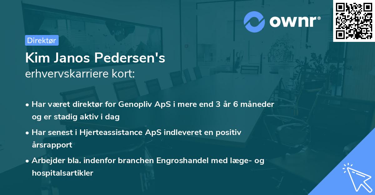 Kim Janos Pedersen's erhvervskarriere kort