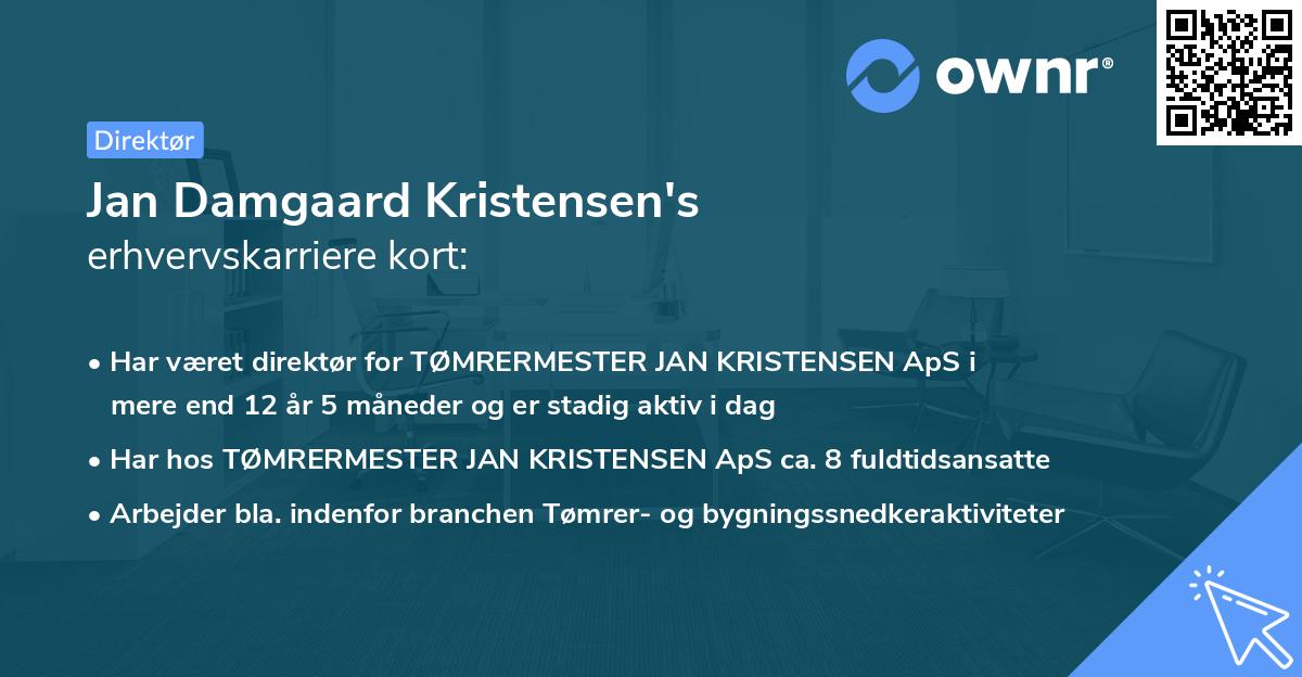 Jan Damgaard Kristensen's erhvervskarriere kort